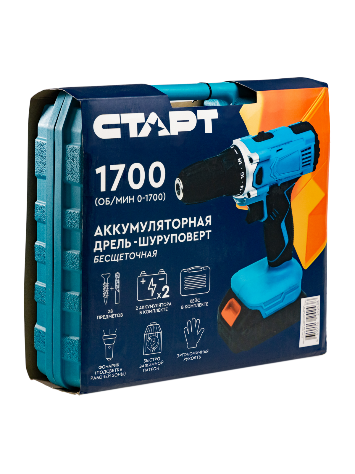 СТАРТ Дрель-шуруповерт аккум.бесщеточная 24В 2х2Ah Li-Ion кейс 28 предм