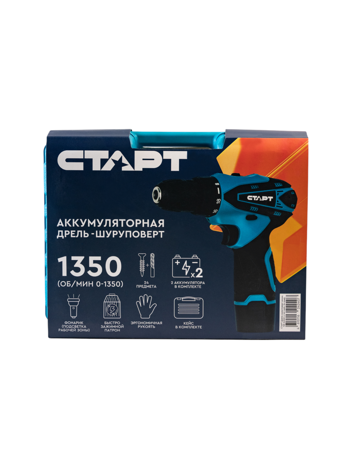 СТАРТ Дрель-шуруповерт аккум.12В 2х2Ah кейс 24 пред