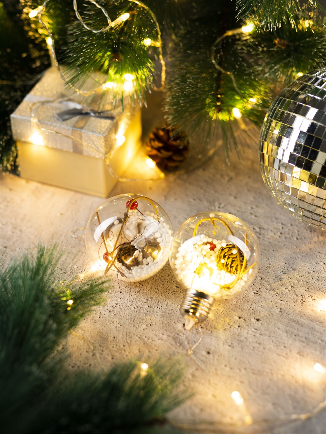 СТАРТ НГ 1Лед Шар 8 см белый 3 - 24