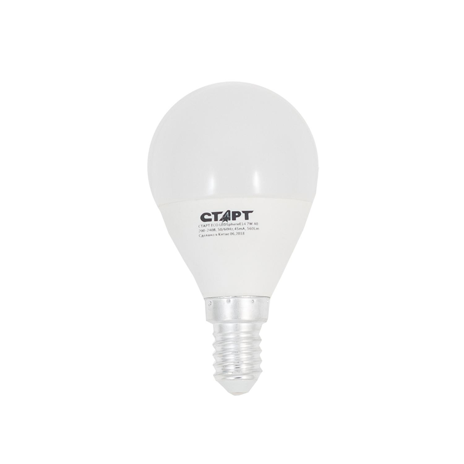 СТАРТ ЭКО Лед Шар E14 7W 40 10/100