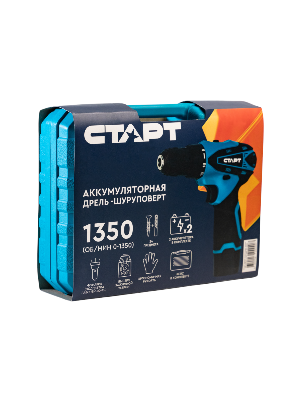 СТАРТ Дрель-шуруповерт аккум.12В 2х2Ah кейс 24 пред