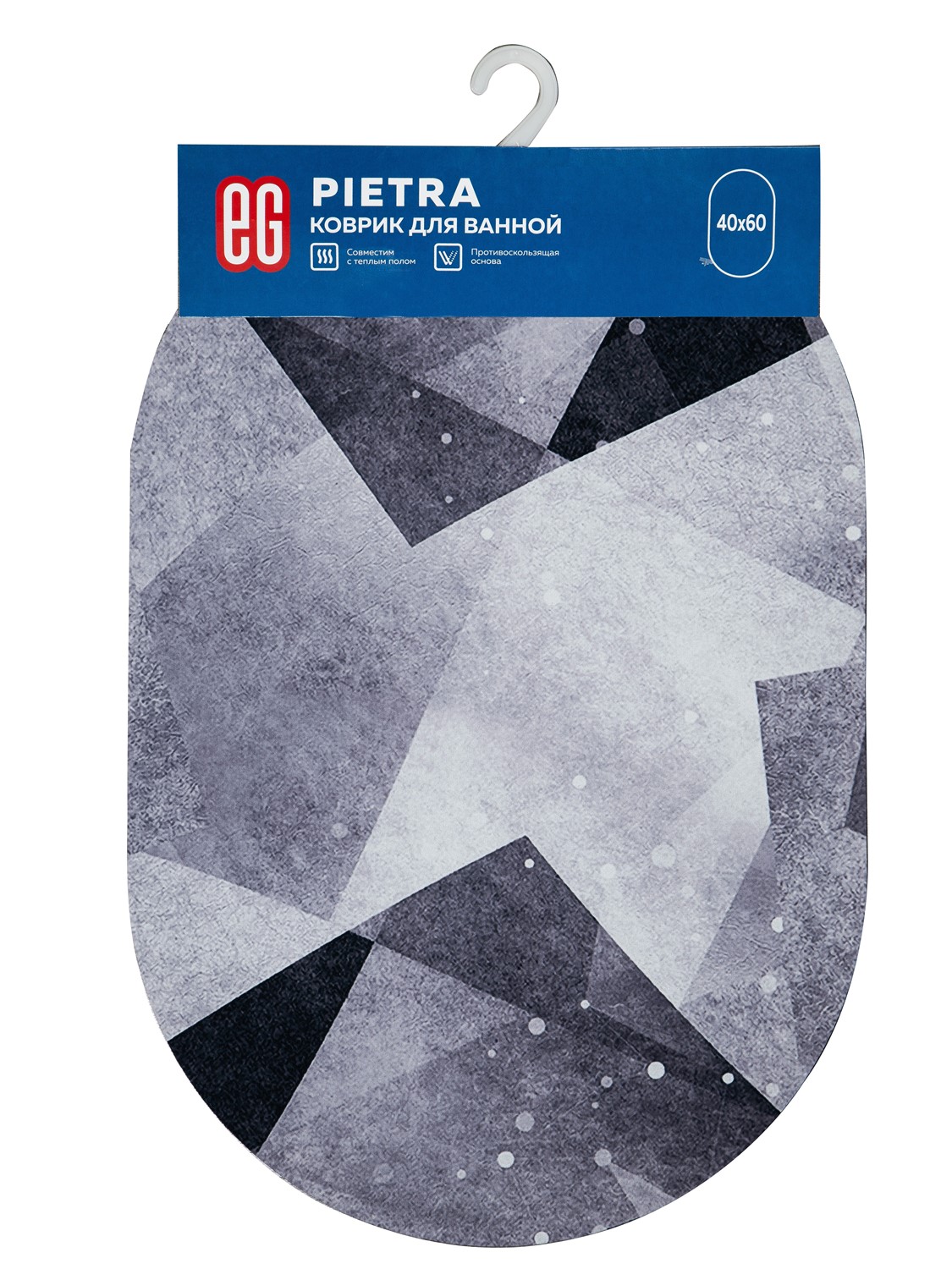 ЕГ Пьетра Диатомитовый коврик для ванной, 40х60 см овал